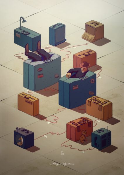 Rastlos <br>Illustration - Zeichnung digitalisiert, Colorierung Photoshop