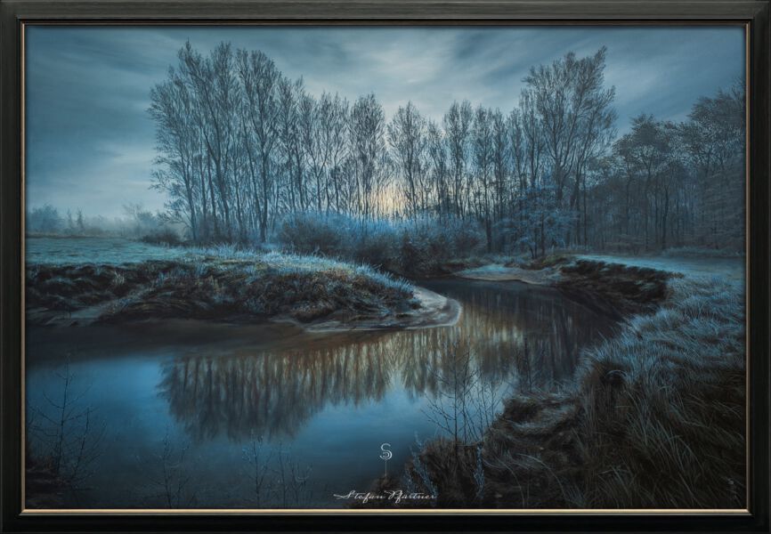Berkelaue mit Bodenfrost